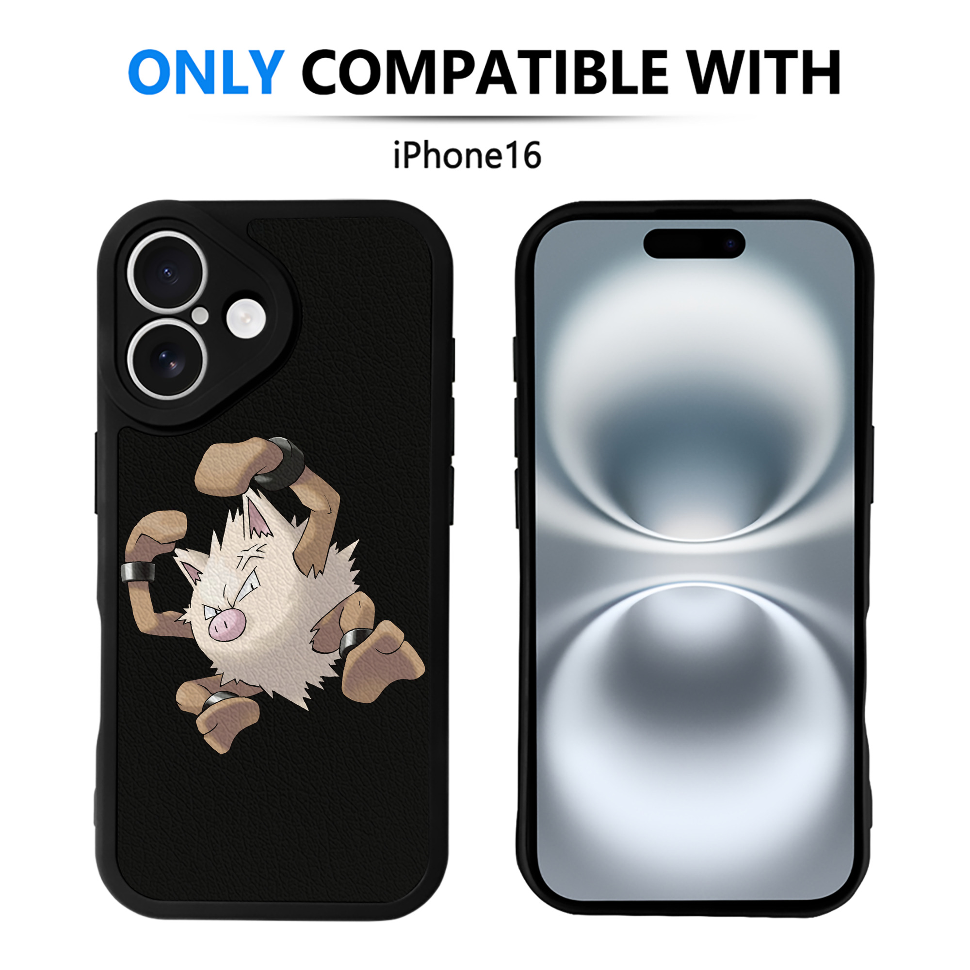 （画像用） ポケットモンスター Pokémon 【iPhone 16シリーズ対応】シリコンスマホケース（レザー調） 材質：シリコン